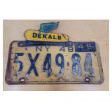 1948 ny license plate with Dekalb license plate