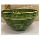 Antique McCoy green windowpane bowl