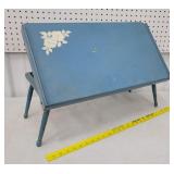 Vintage Folding blue bed tray - love the color