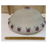 Hand-painted glass light shade w/ purple flowers
