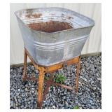 Galvanized wash tub with stand 20x20"32"