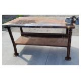 Metal workbench with vise 60x34"34"