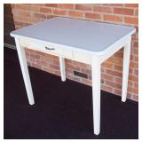 Vintage Enamel Top Bakers Kitchen Table w/ Drawer