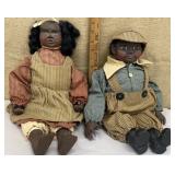 2 Folksy adorable dolls - black Americana