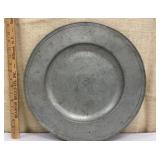 HEAVY pewter charger/wall hanging approx 16"