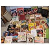 Box books - Jewish, cooking, sewing, gardening,