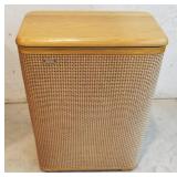 Vinyl with wood clothes hamper - clean