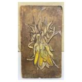 Signed painting on wood - corn stalk approx