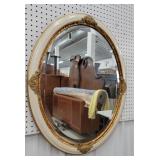 Oval beveled mirror