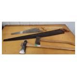 Saws, ax, splitting maul