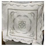 Pretty blue & yellow floral quilt approx 9