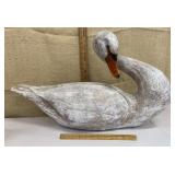 Large carved wooden swan