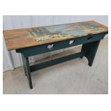 Painted bucket bench 35"11"19"