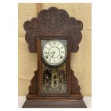 Waterbury gingerbread mantle clock w/ key