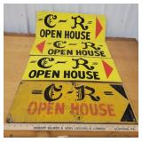 4 c-r open house double sided wood signs