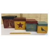 Stacking boxes w/ country motif