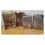 2 oil cans and boxes