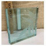Artist signed glass pen holder
