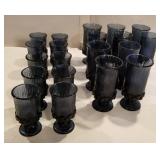 Blue Fostoria glasses