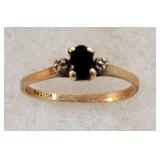 14K Ring Black Stone