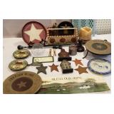 Primitive lot of country, wooden houses, cherish