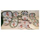 Set of Christmas china - service for 4 w/extras