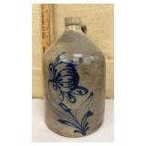 Waverly N.Y. Stoneware jug w/ blue flower