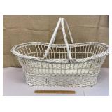 Large white wicker basket