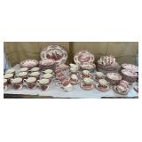 100++ pieces red & white Johnson Bros.