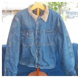 Vintage Denim Flannel Blanket Lined Triple Stitch