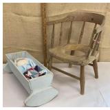 Primitive potty chair (spindle needs repair) &