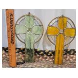 2 9" stained glass crosses