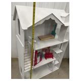 White doll house with furniture