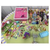 Barbies, Barbie case, miscellaneous doll stuff