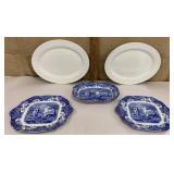 Pretty blue & white platters - Spode & Johnson