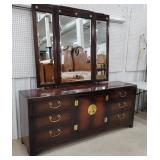 White Hollywood Regency Chinoiserie Mahogany