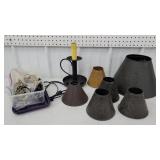Pierced tin lamp shades & parts