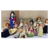 Box of vintage dolls