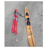 Water skis wake board