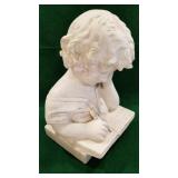 Ceramic(?) bust - Young girl w/ quill pen