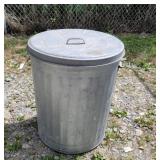Galvanized trash can