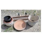 Planters and bird bath top