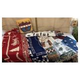 6 knitted sofa blankets & a painted country