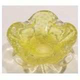 Yellow Murano(?) art glass bowl