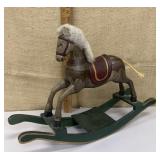 Painted wood rocking horse