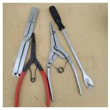 Gasket scraper, snap ring pliers