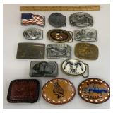 14 belt buckles - Smith & Wesson, John Deere,