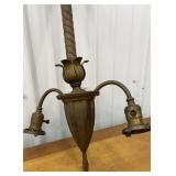 Victorian brass hanging light approx 32" tall