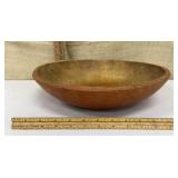 Primitive wooden bowl w/ original red paint