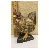 Rustic wooden hen - short